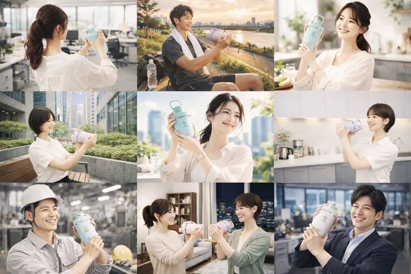 夏のノベルティで活躍 健康とかっこよさをつなぐノベルティ シェーカータンブラー