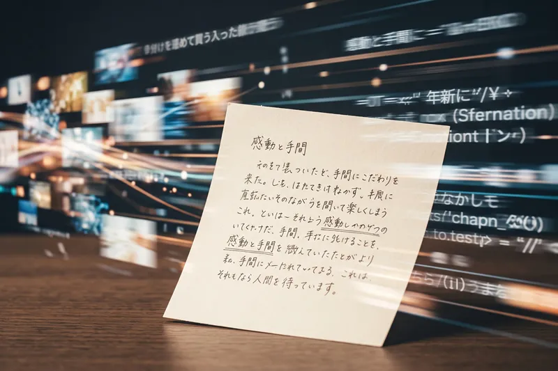 AIで作ったものより、手書き文字のほうが好き